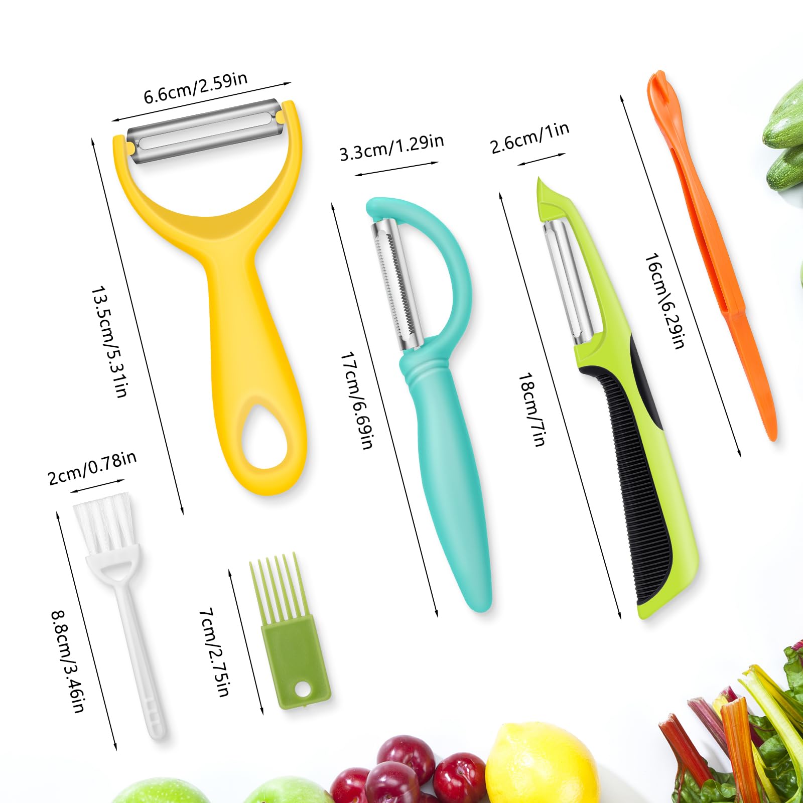 Senbowe Upgrade Potato Peeler for Kitchen, 6PCS Stainless Steel Vegetable Peeler, I and Y Veggie Food Peeler for Apple Fruit Carrot Zucchini Cucumber,Good Grip Makes Peeling Very Easy