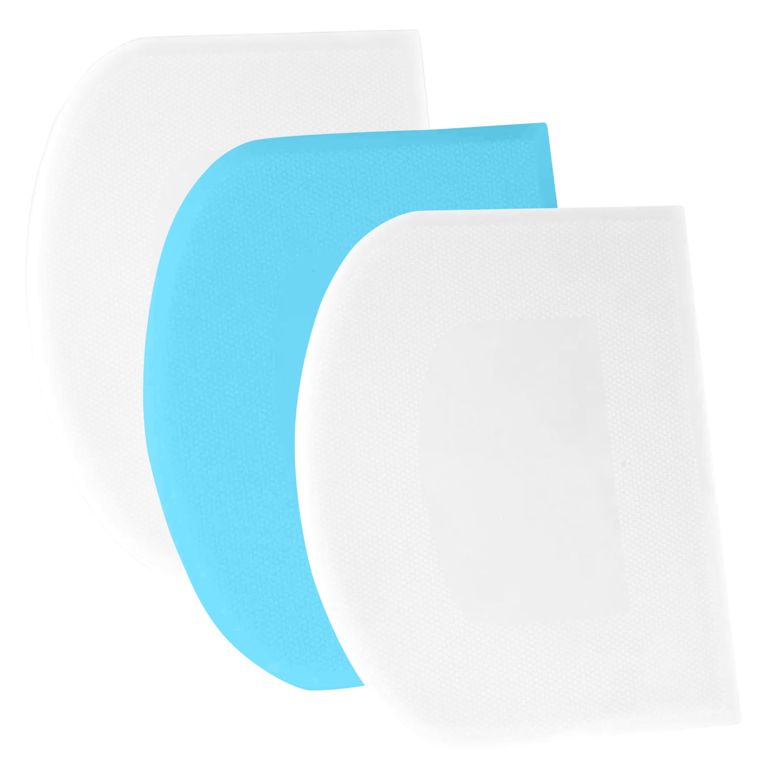 SURDOCA Dough Scraper Bench Scraper - 3P 5.9x4.3" Plastic Flexible Bowl Scraper, Sharp Edge & Angles Cake Scraper. Non-Slip Bakeware Decorating Tools Sculpting & Modeling Tools - White+Blue+White