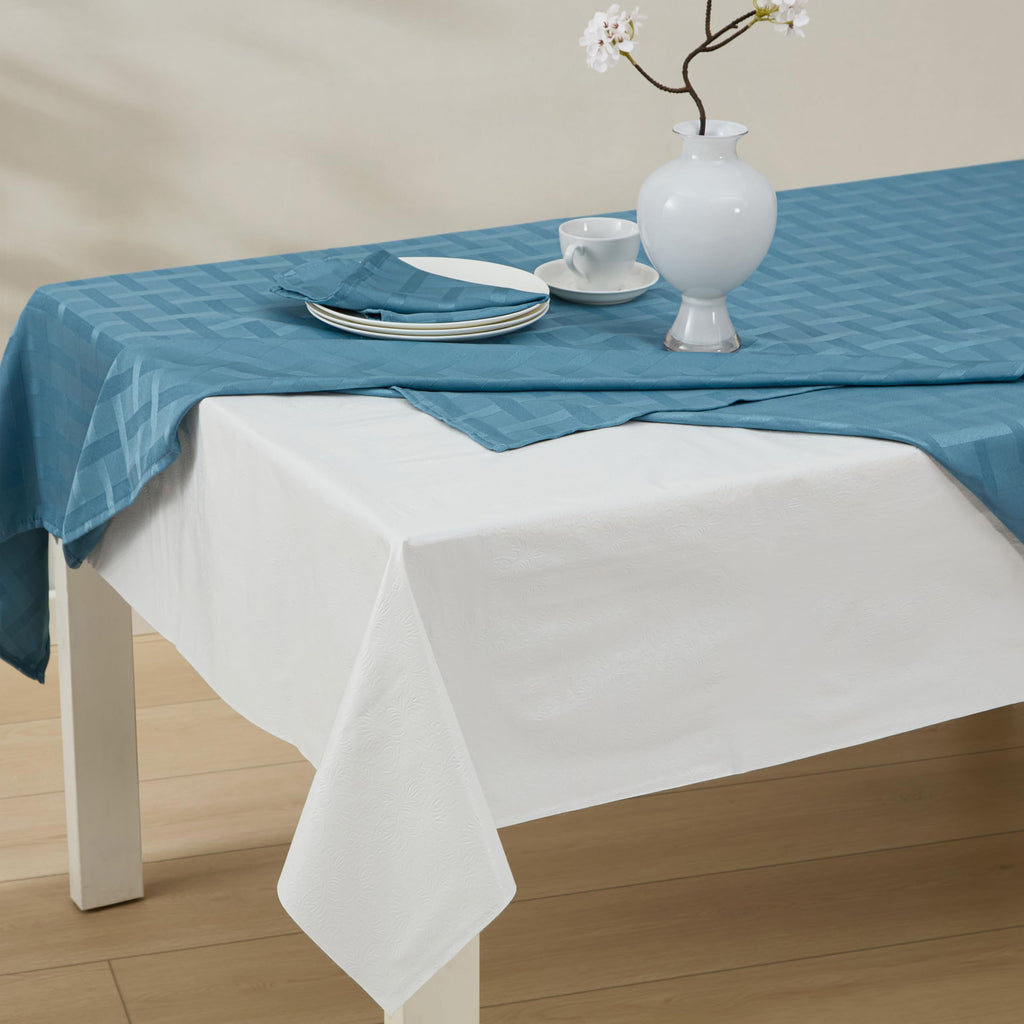 Home Bargains Plus Quilted Heavy Duty Table Pad Protector with Flannel Backing, Cut to Fit, Heat Resistant, Wipe Clean, Protects Table from Spills and Scratches, White, 60” x 102” Rectangle