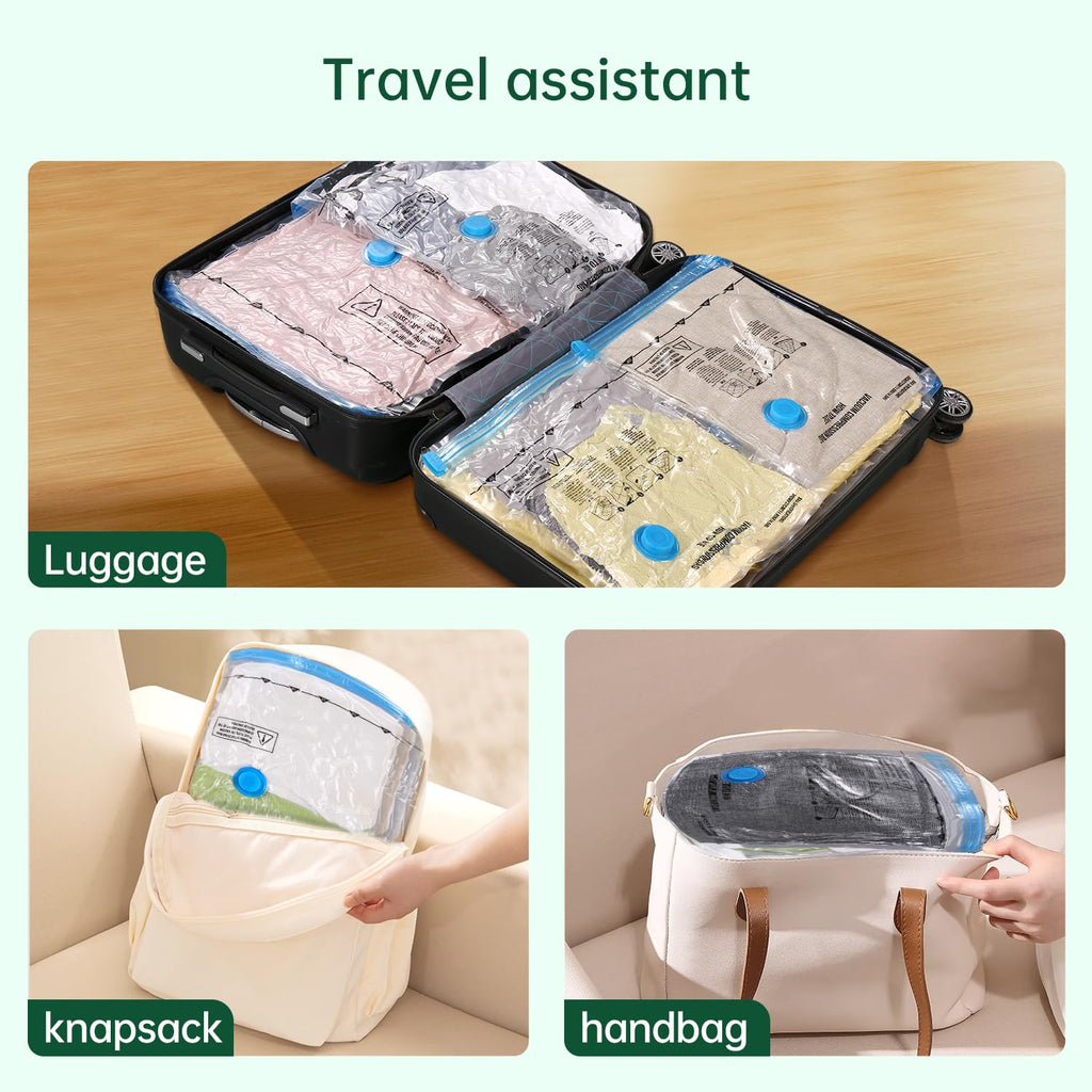 Compression Bags - Space Saver & Travel Essentials, Vacuum Seal Bags for Clothing & Luggage (18 Combo Pack)