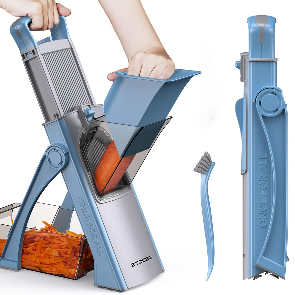 ZTQCSQ [All in 1] Safe Mandoline Veggie Slicer + Spiralizer for Kitchen