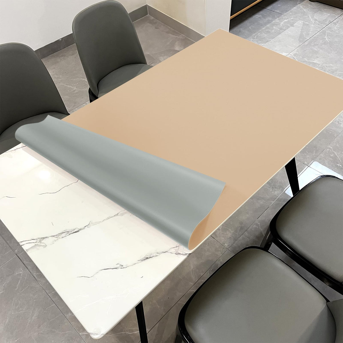 Zinkooat Faux Leather Table Cover,1.8mm Thick,48x72 Inch,Table Protector for Dining Room Table,Dining Table Cover,Table Cover Protector,Table Pads for Dining Room Table(Black+Wine Red,48x72)