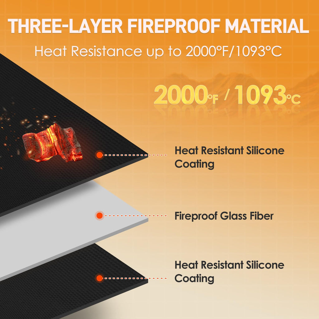 TOHONFOO Large Grill Mats for Outdoor Grill Deck Protector 90 x 48 x 0.02in