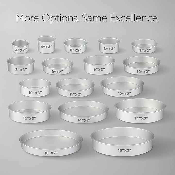 Restaurantware-Met Lux 6 x 3 Inch Straight-Sided Baking Tins, 12 Round Cake Pans - Oven-Ready, Freezable, Anodized Aluminum Round Baking Pans, Greaseproof, For Layer Birthday Cakes