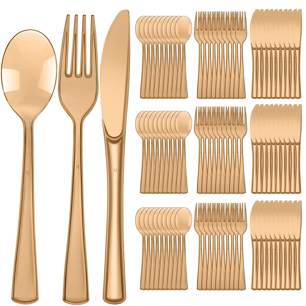 Minatee 150 Pcs Purple Disposable Cutlery Set, Plastic Silverware Set