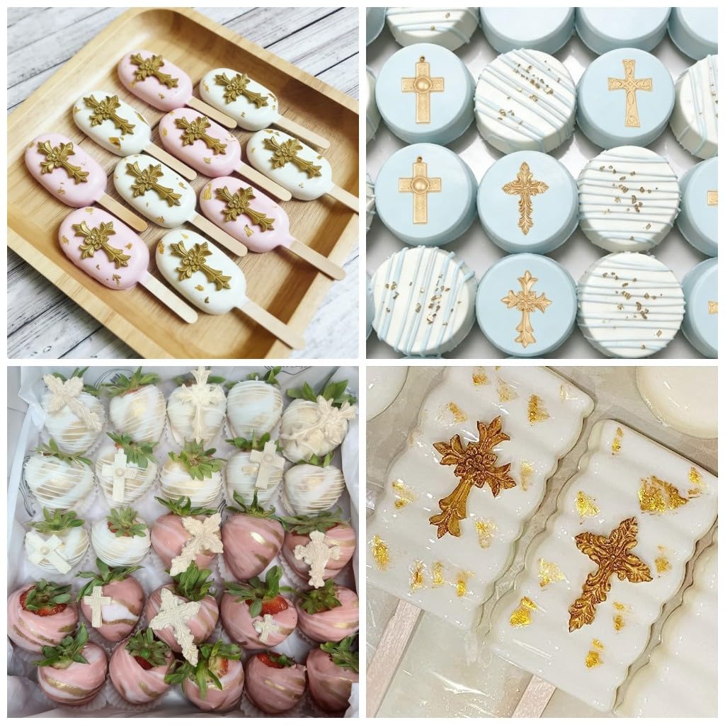 Cross Molds Silicone Cake Chocolate Mold 2pcs for Baptism Party Supplies