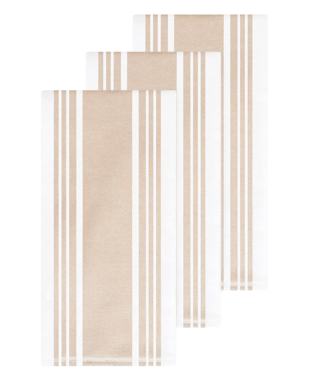 All-Clad Dual-Purpose Kitchen Towels: Highly Absorbent - 100% Cotton, 17"x30" Dish Towels for Cleaning & Drying Dishes & Glassware, 3-Pack, Cappuccino
