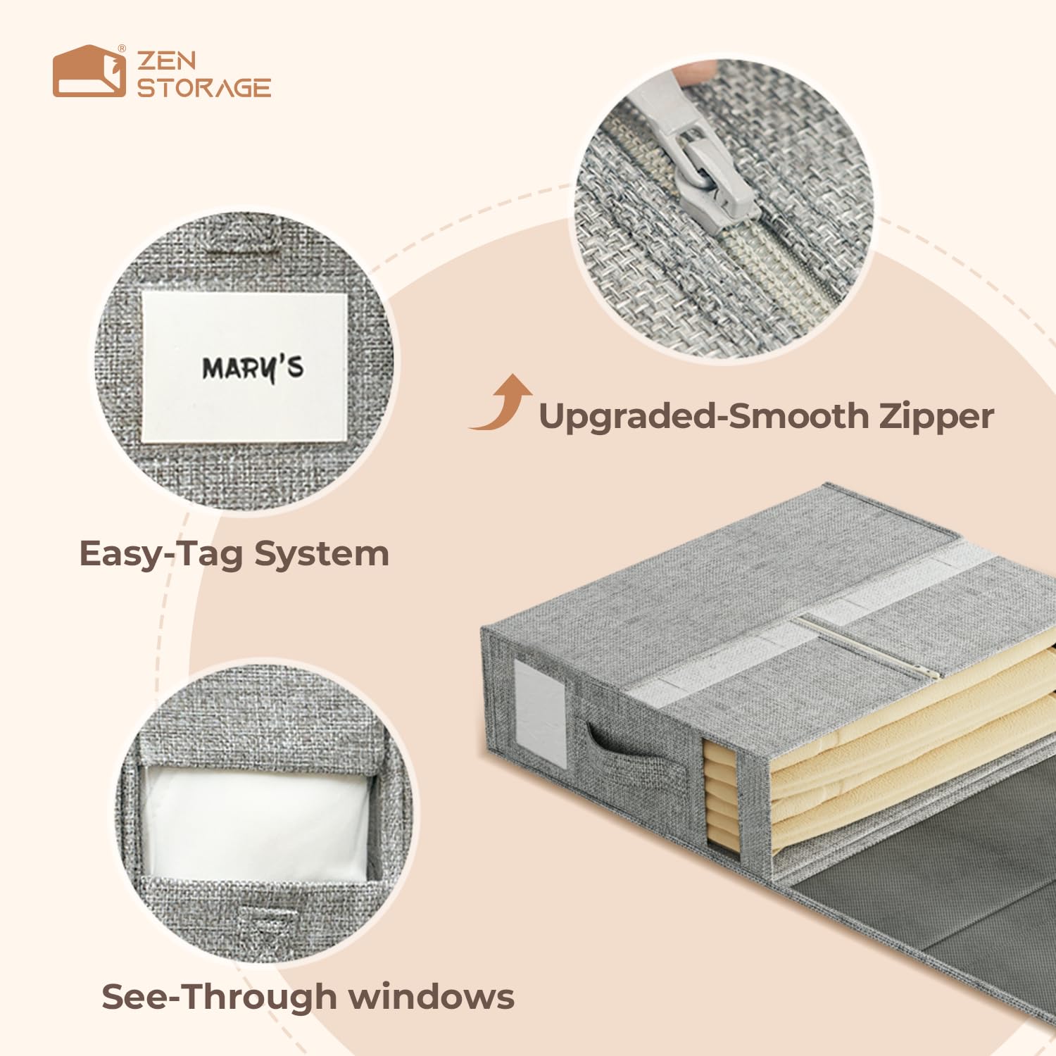ZenStorage Sheet Organizers and Storage for Linen Closet, 6Pack Grey