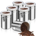 Lallisa 1 Pcs Stainless Steel Kitchen Canister 62 fl oz with Airtight Clear Clamp Lid, Metal Food Storage Container Set for Coffee Bean Ground Coffee Flour Sugar Spice Tea Cereal Snack Candy Pantry