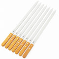 G & F Products BBQ Skewers, 23" Flat Stainless Steel Metal Kabob Skewers with Wooden Handles, Reusable 8-Piece Set with Storage Bag for Grilling Meat, Vegetable & Shish Kebab
