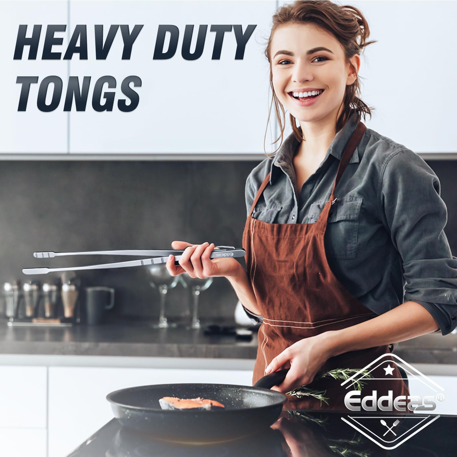 Eddeas 16 Inch long Kitchen Tweezers - 2 Pack large Tweezer Tongs for Cooking, Heavy Duty Stainless Steel Heat Resistant 600°F Food tweezers, Dishwasher safe
