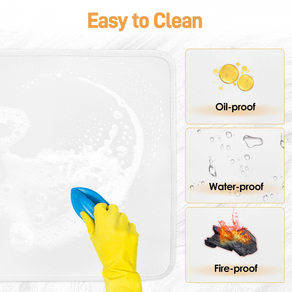 Amerbro 2 PCS Heat Resistant Mats for Countertop Air Fryer, 20x16in, White