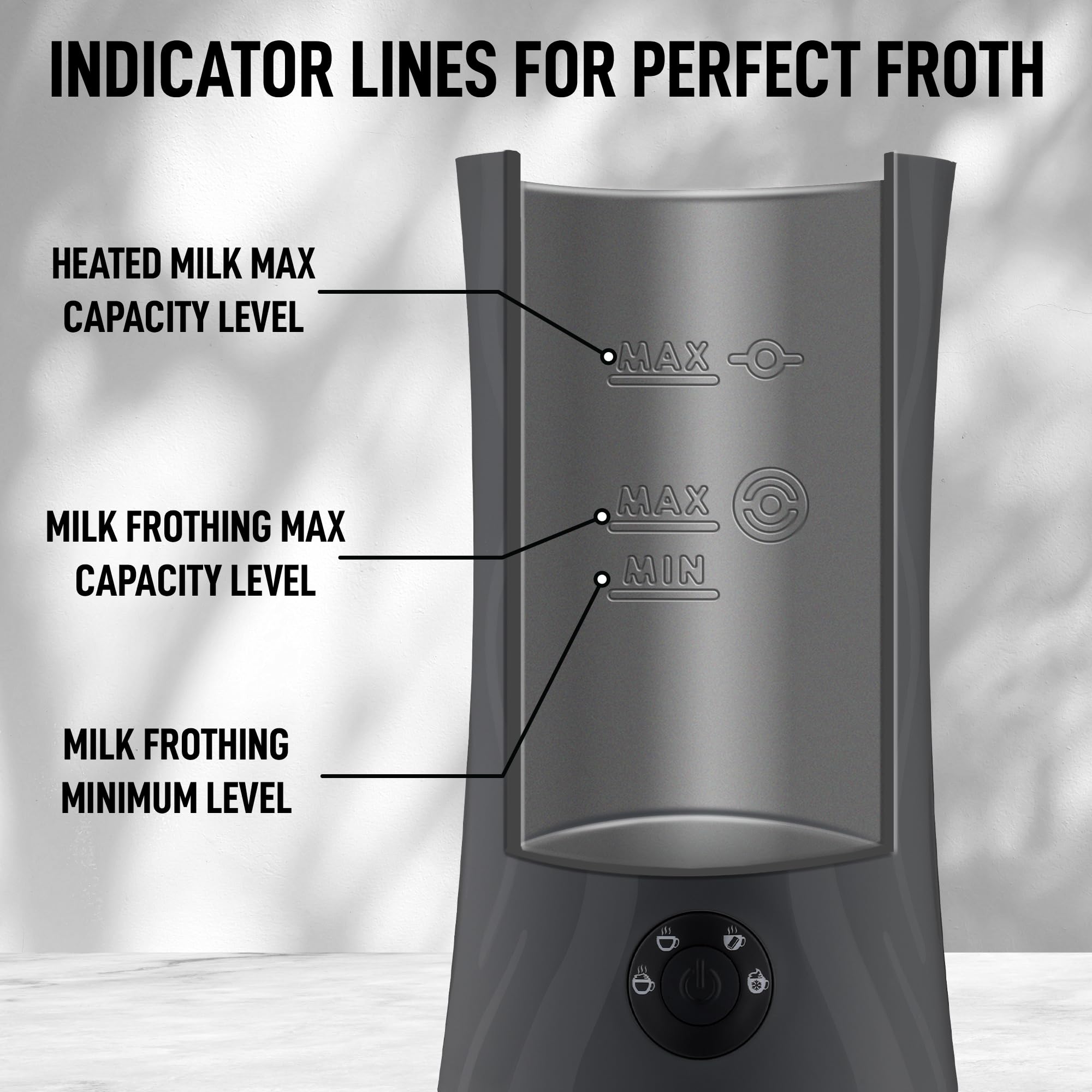 Zulay 4-in-1 Milk Frother and Steamer - Automatic Hot and Cold Foam Maker with Auto Shut Off & Temperature Control for Coffee, Latte, Cappuccino, Hot Chocolate - Gray
