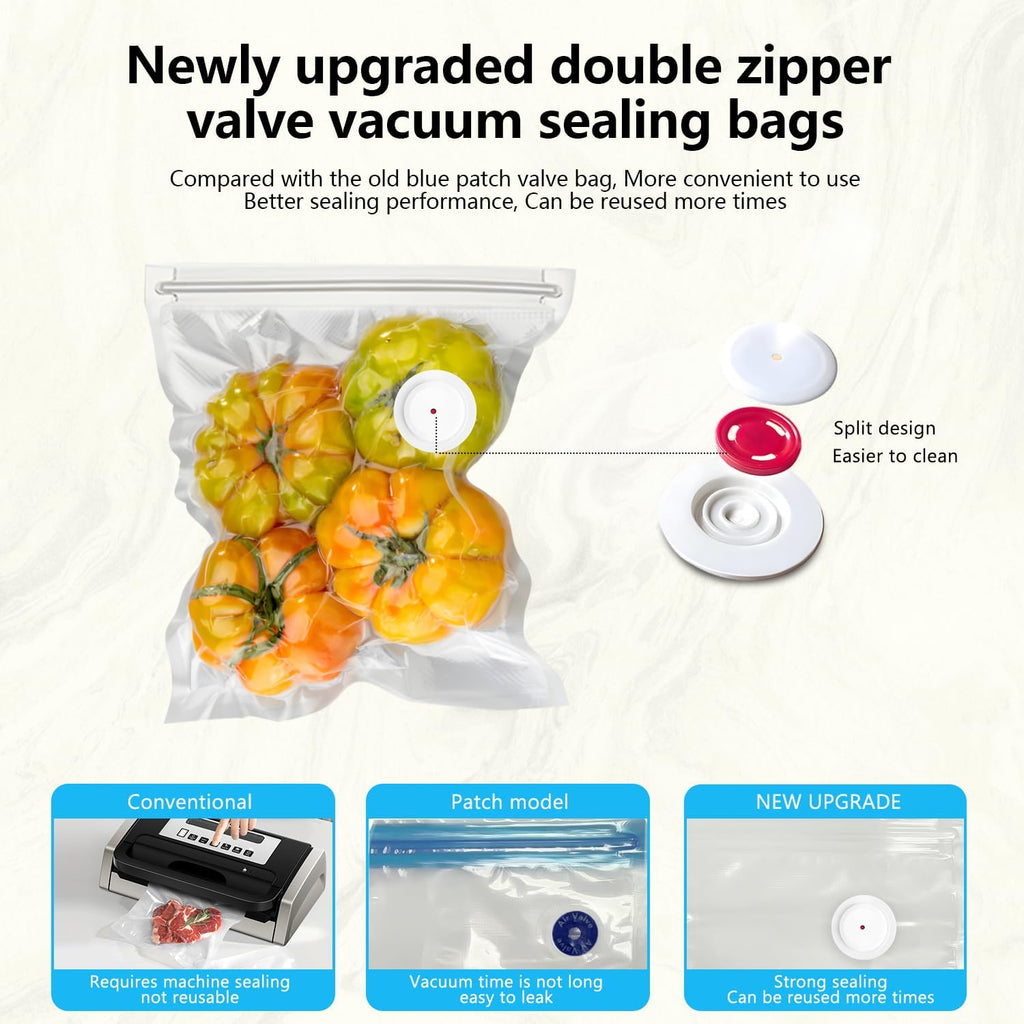 Vixino Vacuum Sealer, vacuum sealer for food, handheld vacuum sealer(Vacuum Sealers+ 20 reusable vacuum seal bags)