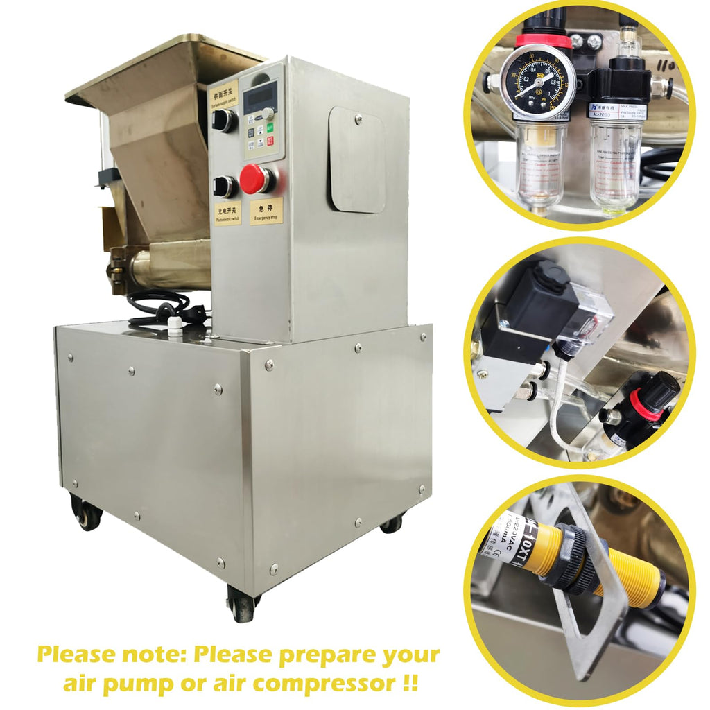 TECHTONGDA Commercial Dough Divider Electric Quantitative Dough Cutter 1-500g Pneumatic Dough Machine Pastry Dough Lump Spacer