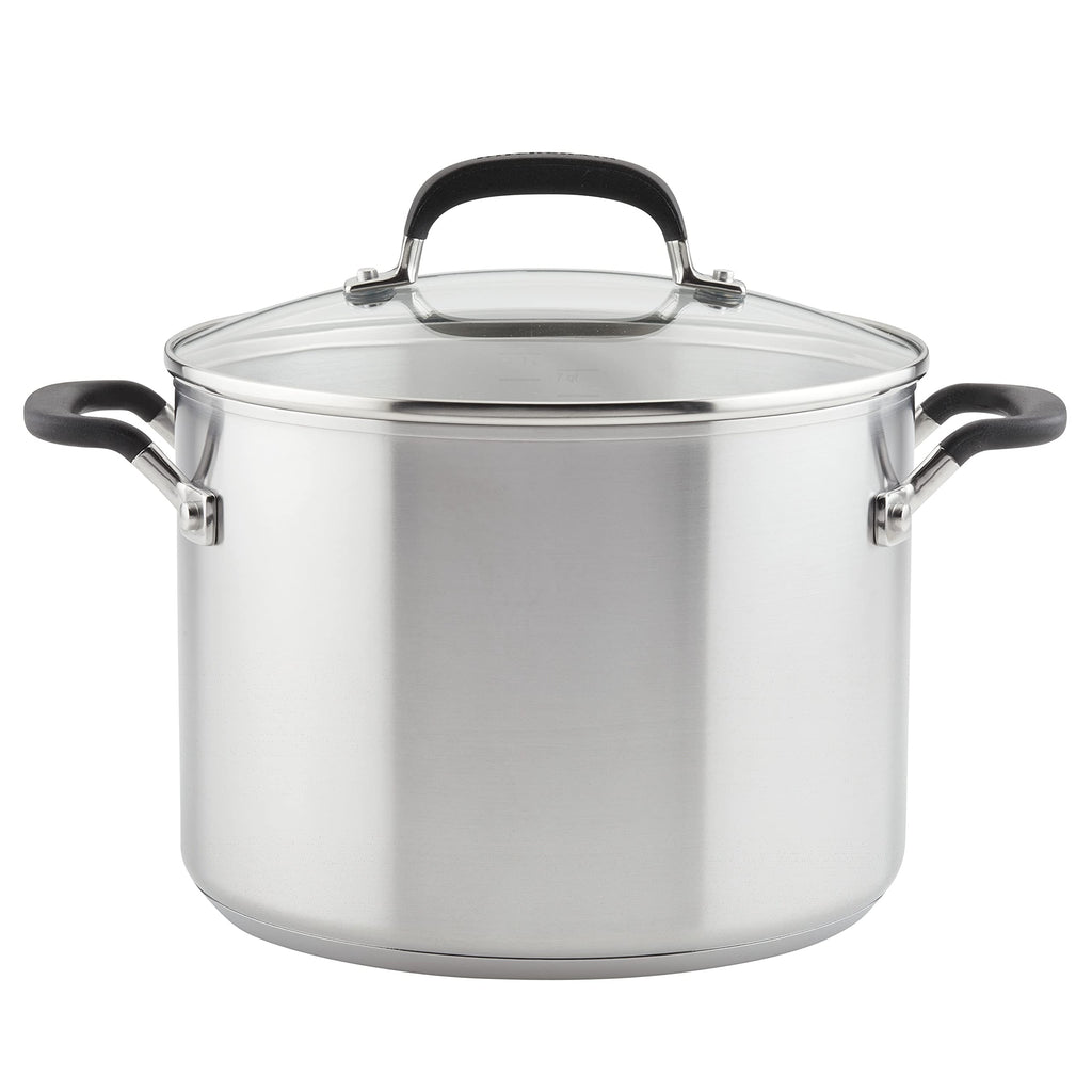 KitchenAid Induction Stock Pot with Lid, 8-Quart, Stainless Steel Stew Pot