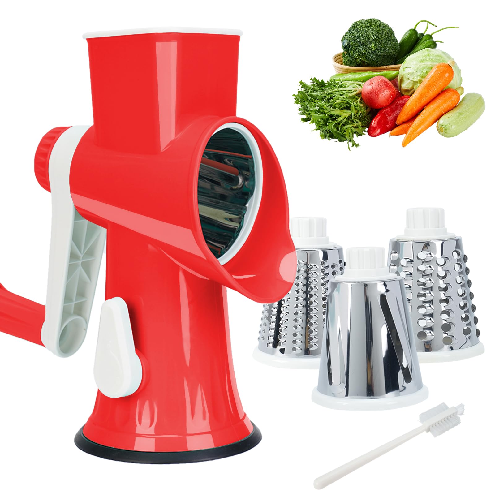TiwisiTe Rotary Cheese Grater with Handle-Versatile Cheese Grater