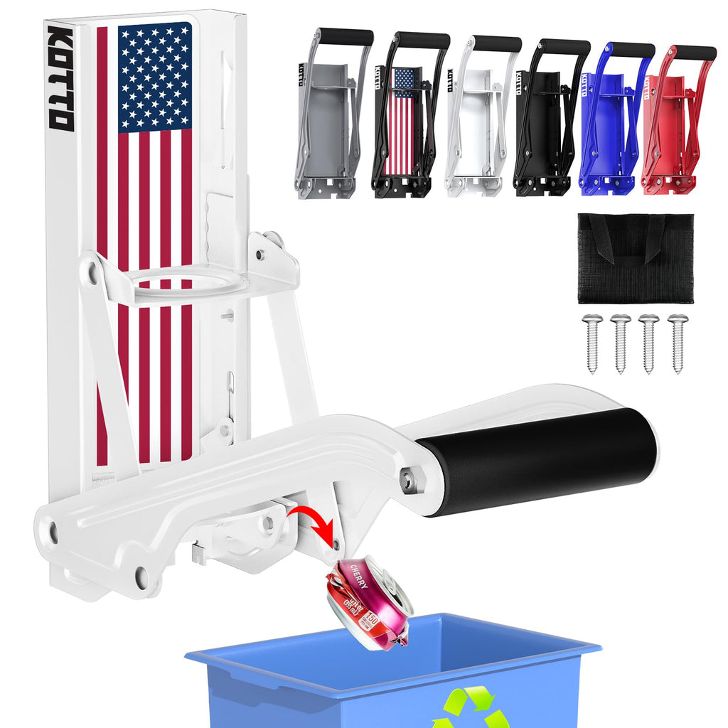 Kotto Can Crusher Wall Mounted for Recycling 8-16oz Aluminum Cans