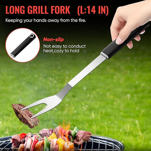 11 Pcs Grill Tools Set,BBQ ＆ Grilling Accessories Outdoor Barbecue Utensils