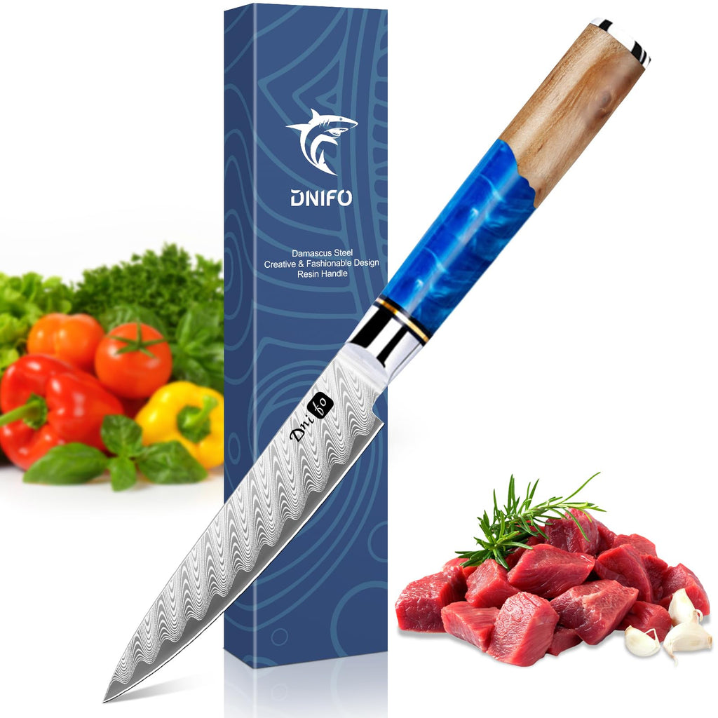 Dnifo Paring Knife 3.5 Inch, Japanese VG-10 Steel Damascus Knife
