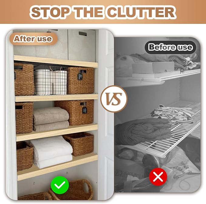5 Pcs Wire Rack Covers 36x12x2.5 inch PVC Pantry Shelf Cover 0.31 inch Thick Removable Closet Wire Rack Shelf Covers,Decoration Kitchen Bathroom Office Shelving (Wood Color,36x12x2.5inch)