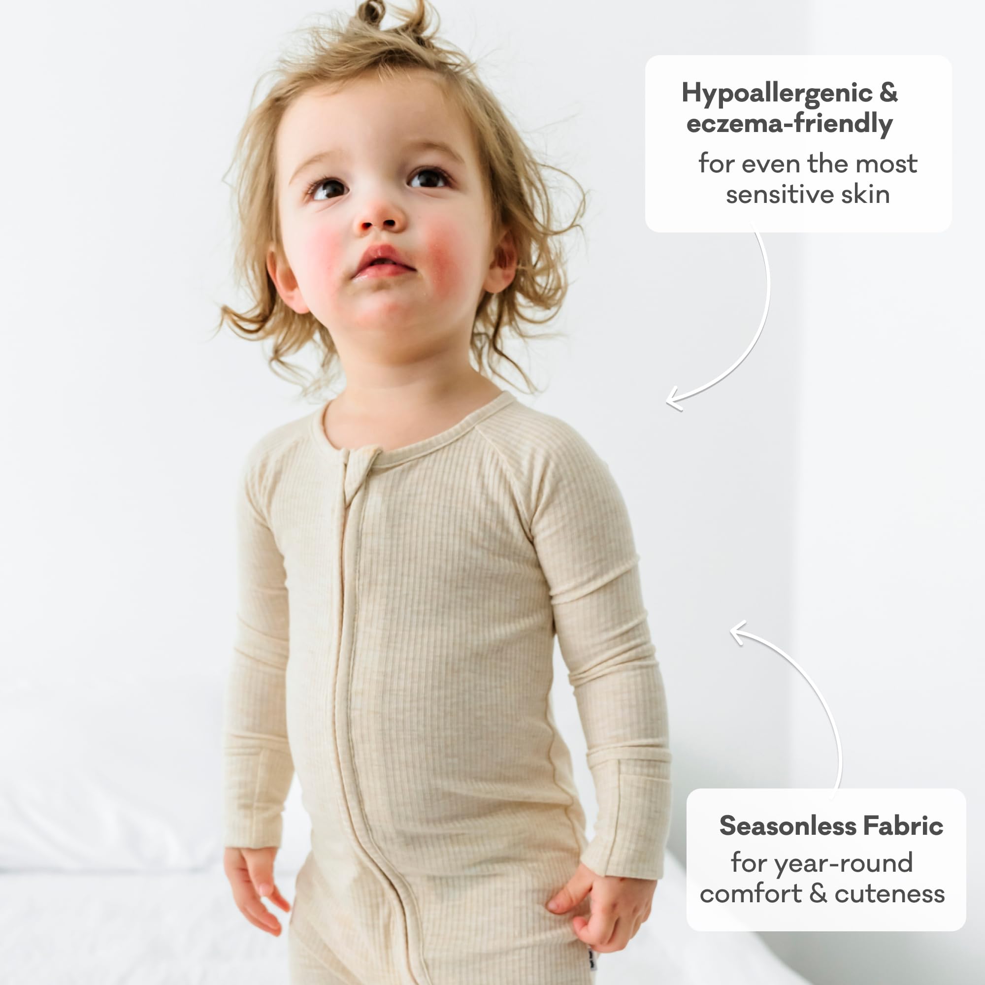 Little Sleepies Baby Pajamas, Heather Oatmeal, 3T