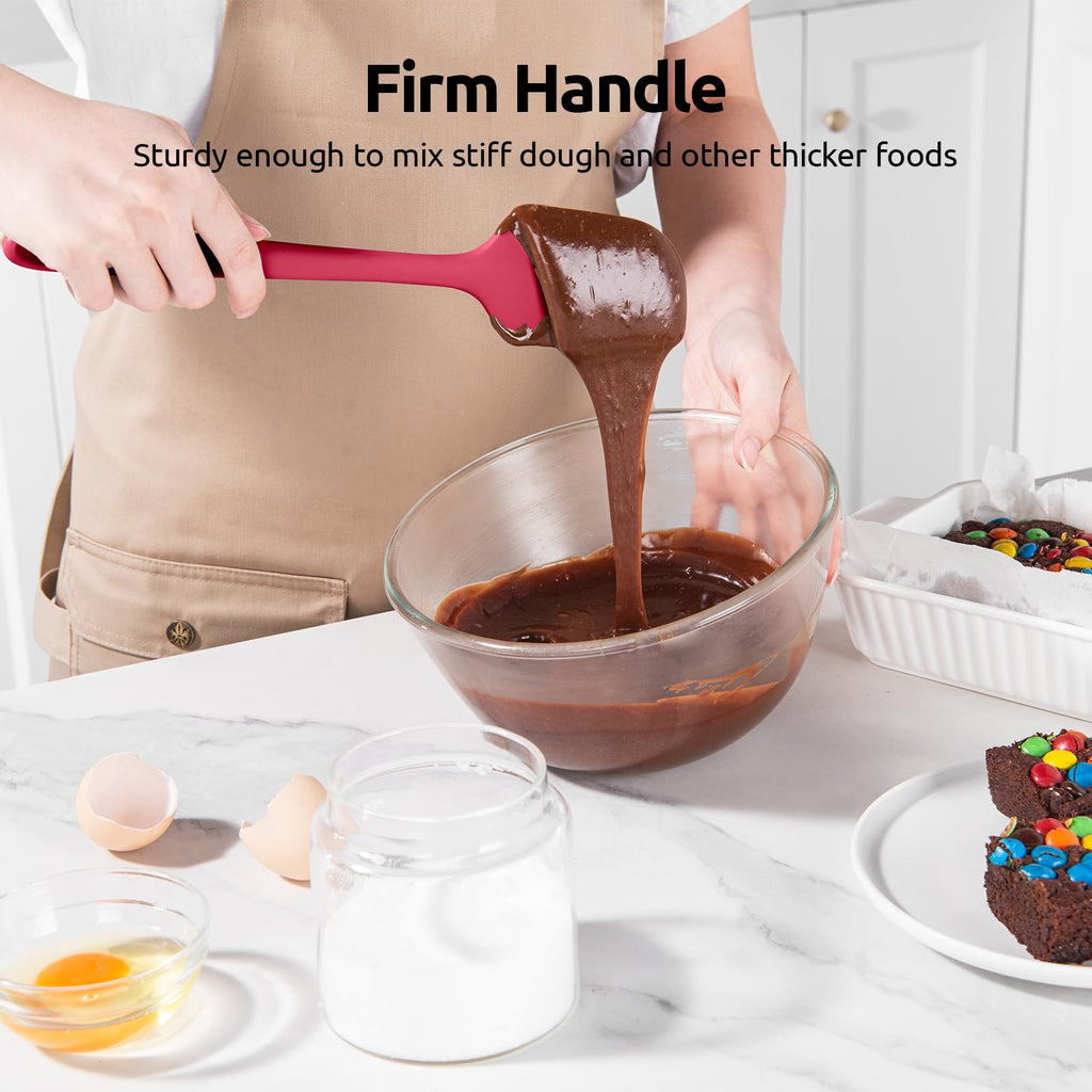 U-Taste Silicone Spatula Set, 600ºF High Heat Resistant, 3-Pcs, Multicolor