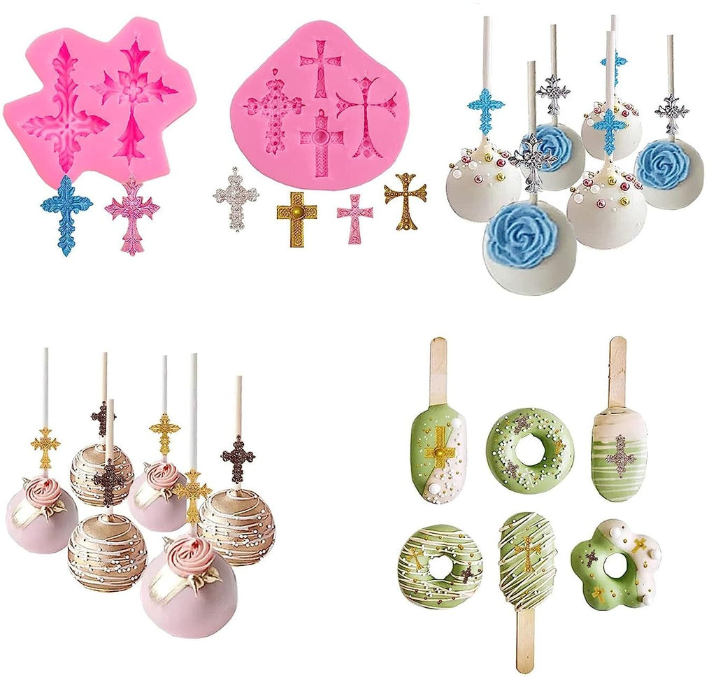 Cross Molds Silicone Cake Chocolate Mold 2pcs for Baptism Party Supplies