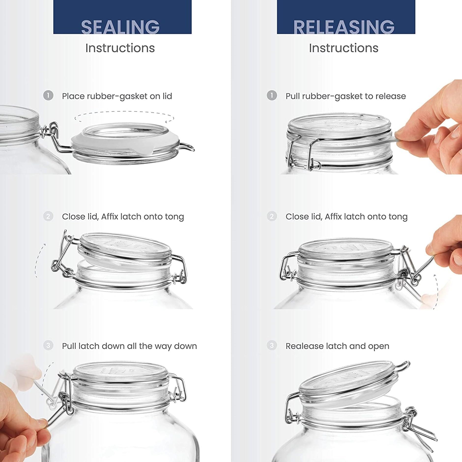 Bormioli Rocco Fido Clear Glass Jar with 85 mm Gasket,0.5 Liter (Pack of 2)