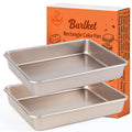 Barlket Rectangle Cake Pan, 9x11 Baking Pan Nonstick, Golden, Easy Release