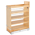 Rev-A-Shelf Maple Pullout Organizer w/Blum Soft-Close for Frameless Full-Height Base Cabinets, Full Extension Slides & Adjustable Shelves, Min Opening Width of 7.5", 448-BCSC-6C
