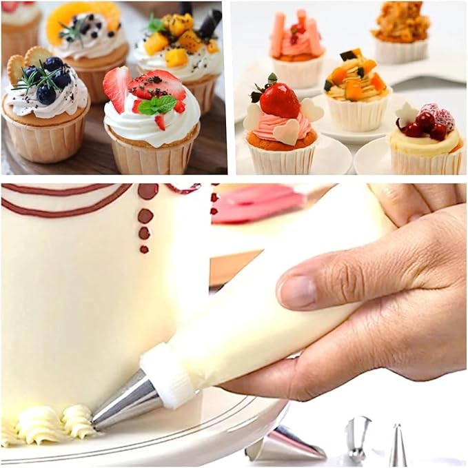 25 Inch Extra Large Piping Bags, AMBESTAR 100 Pieces Thick Disposable Anti Burst Icing Bags, Heavy Duty Icing Piping Bags Chocolate Royal Cupcake Cream Frosting Decorating Baking Supplies