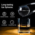 Clear Ice Cube Maker, 2.5 Inch Stainless Steel Crystal Large Clear Ice Ball Maker, Silicone Ice Cube Mold for Cocktails, Drinks & Bourbon, Whiskey Gifts for Men