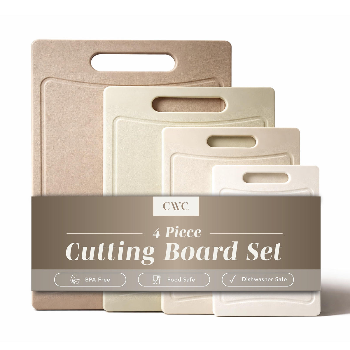 COOK WITH COLOR Non-Slip Cutting Board Set – Kitchen Essentials with Easy Grip Handle for Meat, Veggies, and Fruits, 3 Cutting Boards, Blue and White Marble