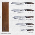 HOSHANHO Knife Set with Magnetic Knife Holder, 6PCS Kitchen Knife Sets