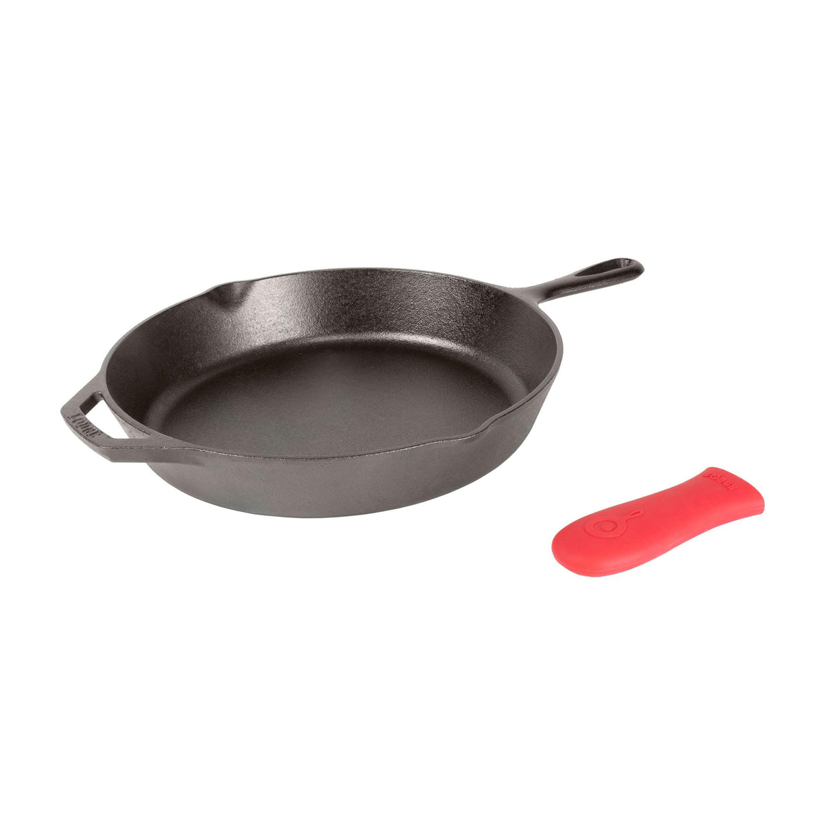 Lodge Pre-Seasoned Cast Iron Skillet with Silicone Handle Holder, 12 Inches