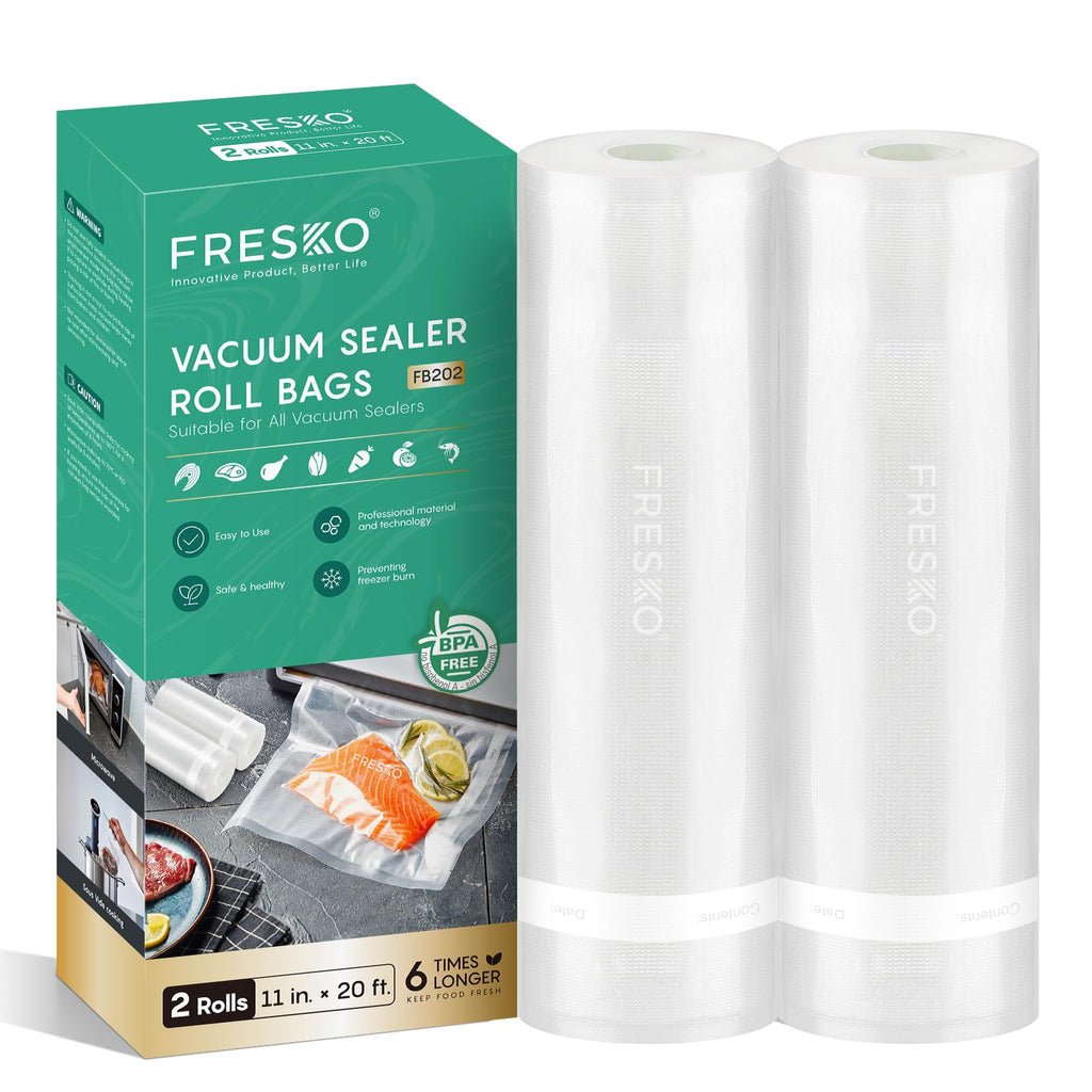 FRESKO Vacuum Sealer Bags Rolls 2 Packs 11" x 20'