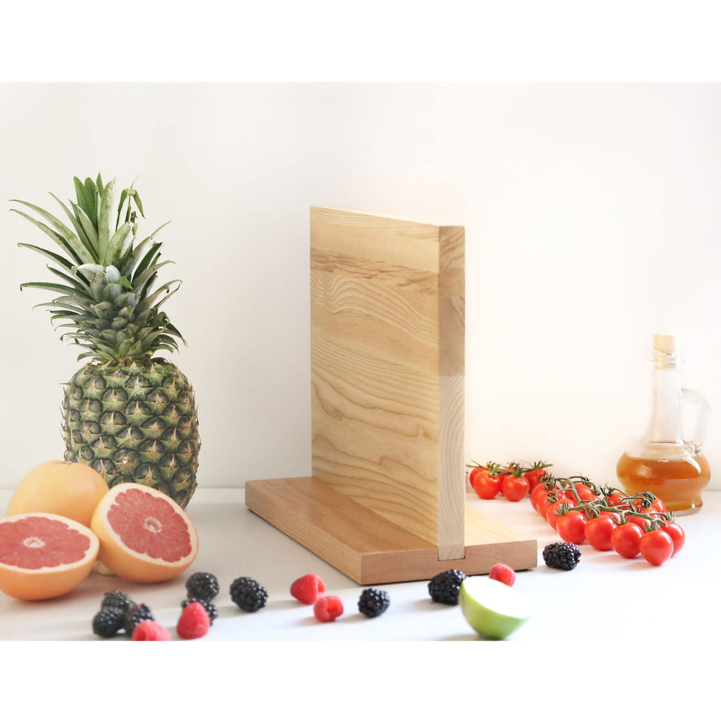 YOUSUNLONG Magnetic Knife Block - Magnetic Knife Holder - Magnetic Knife Stand - Double-sided Super Magnetic with Natural Fraxinus wood - Holds 10“ knives - Space Saver - Large storage knife holder
