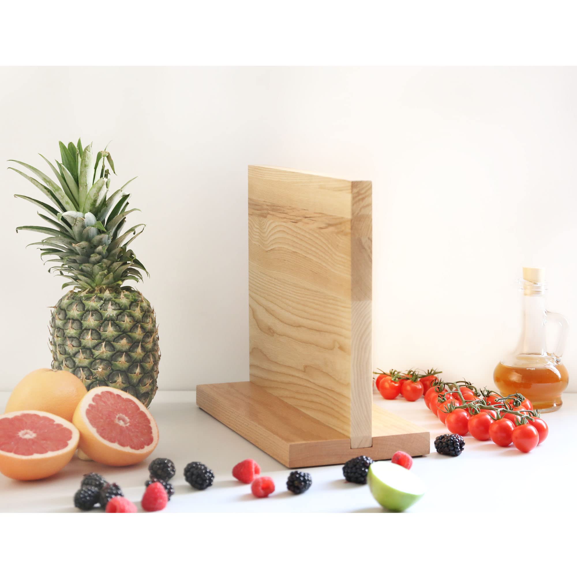 YOUSUNLONG Magnetic Knife Block - Magnetic Knife Holder - Magnetic Knife Stand - Double-sided Super Magnetic with Natural Fraxinus wood - Holds 10“ knives - Space Saver - Large storage knife holder