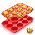 12 Cups Silicone Muffin Pans for Baking Cupcake Pan Nonstick Silicone Molds