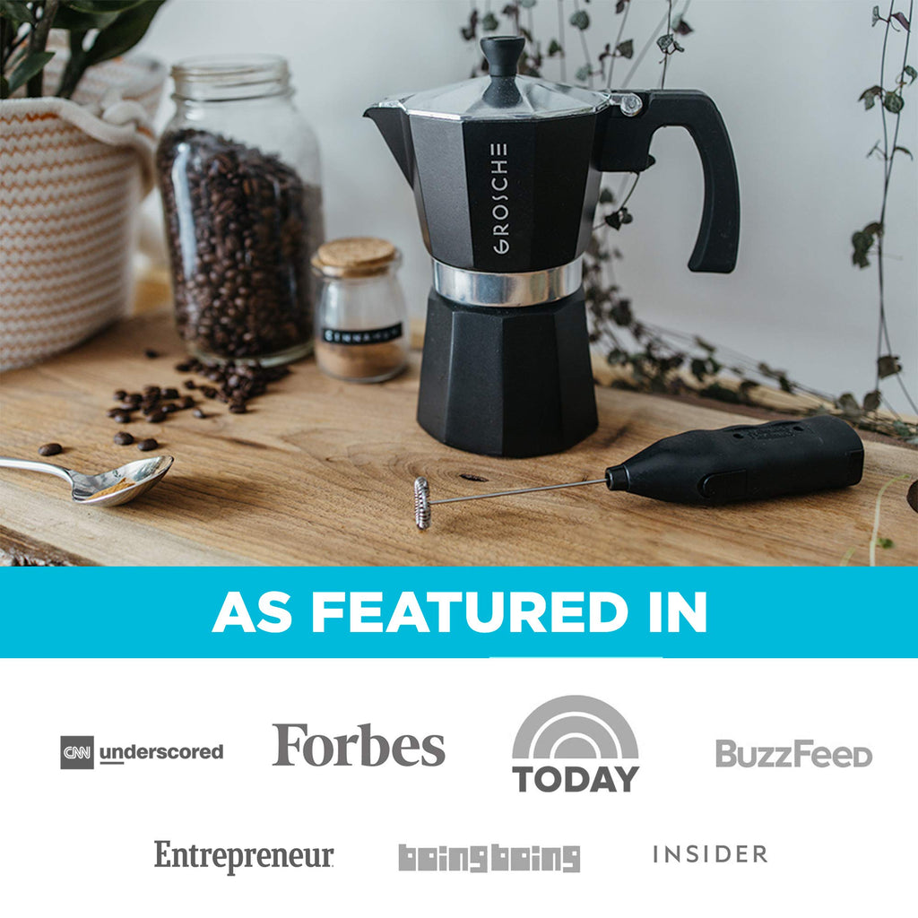 GROSCHE Milano Stovetop Espresso Maker Moka Pot 3 espresso Cup, 5 oz Black