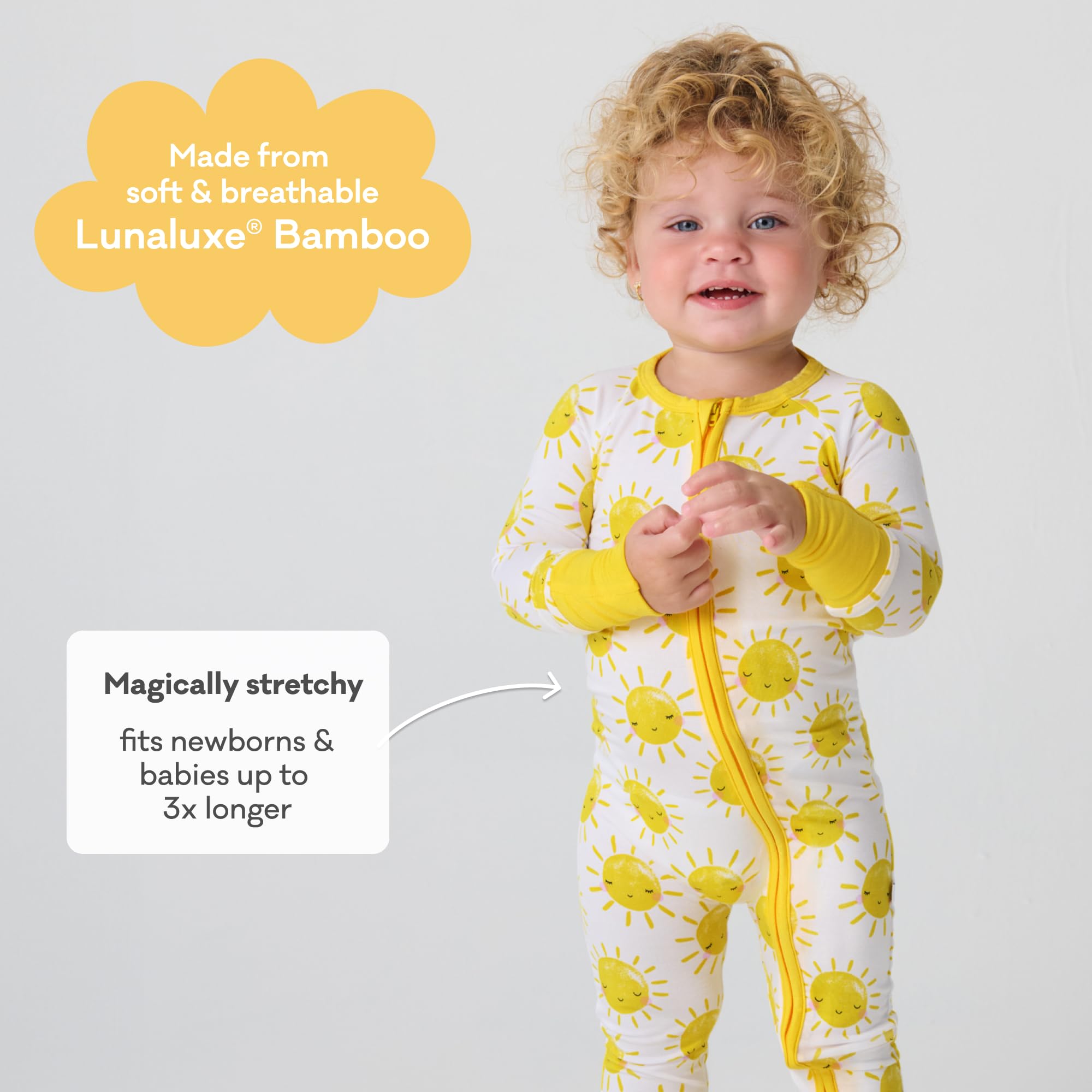 Little Sleepies Baby Pajamas, Sunshine, Preemie