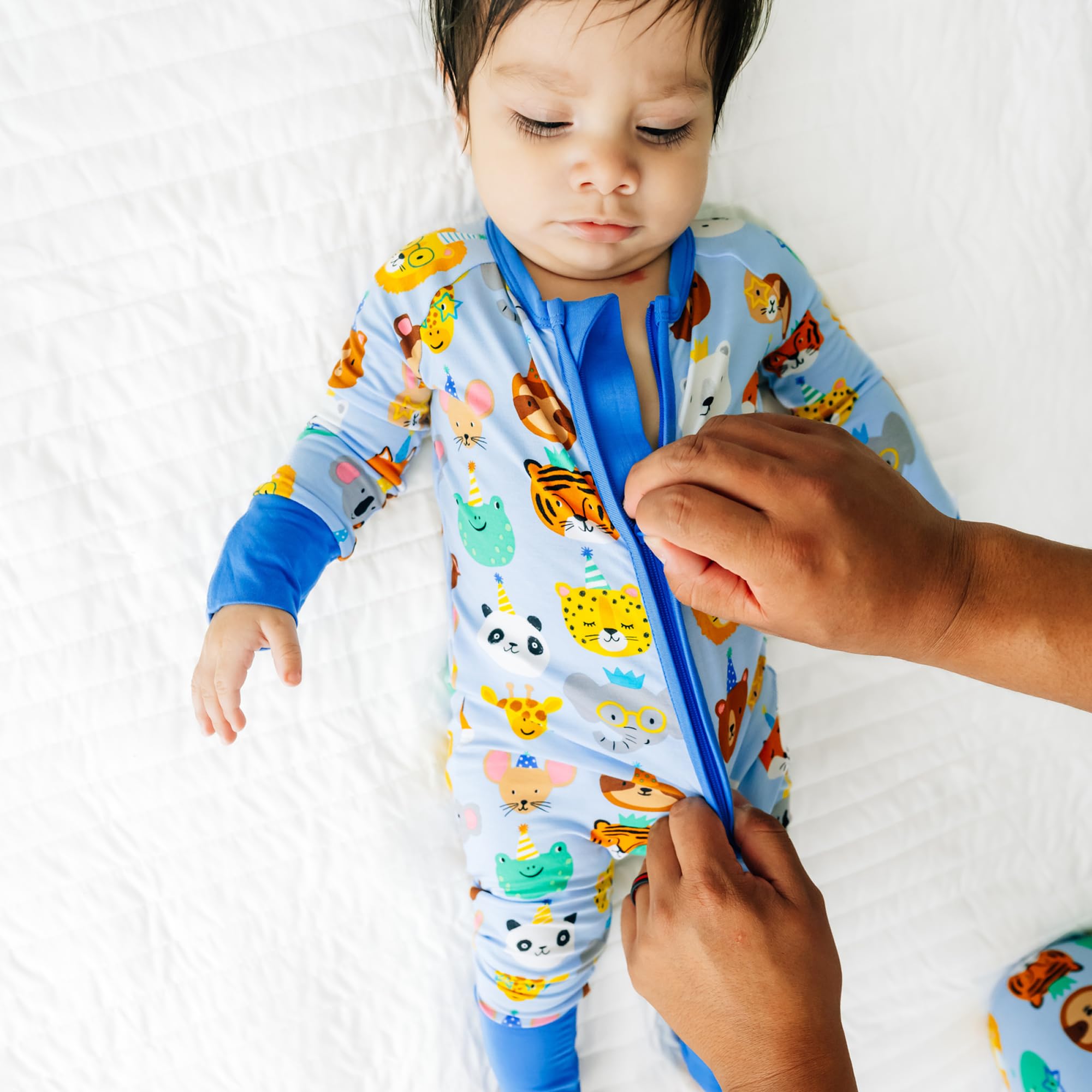 Little Sleepies Baby Pajamas, Blue Party Pals, Newborn