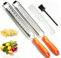 Lemon Zester & Cheese Grater Set of 2,Kitchen Zester Tool for Cheese,Lemon,Nutmeg, Chocolate, Fruits, Vegetables With Protective Cover (Orange)