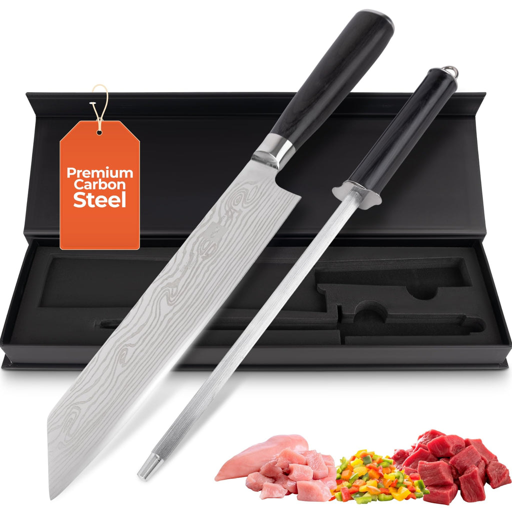 Gidli 8 Inch Chef Knife Set with Diamond Sharpener - Sharp Kitchen Knife