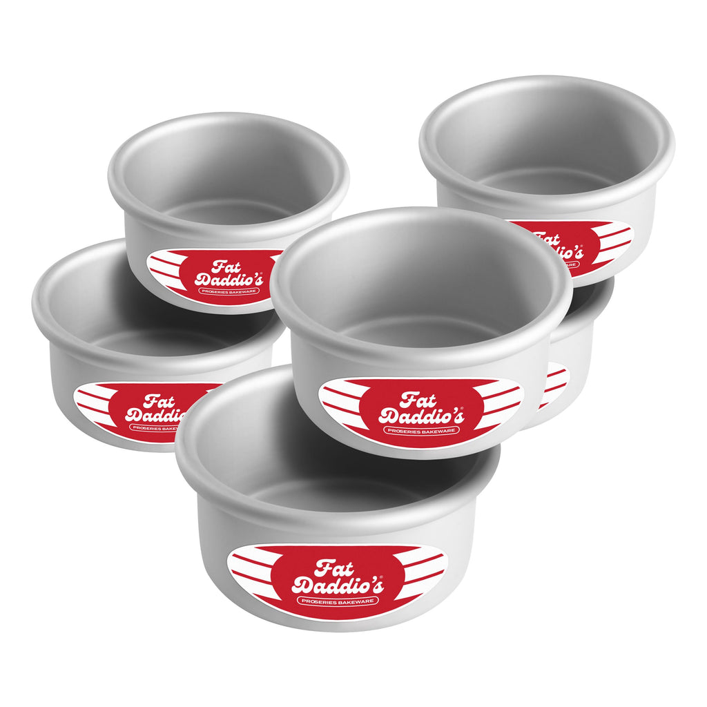 Fat Daddio's Anodized Aluminum Round Cake Pans, 2 Piece Set, 5 x 2 Inch