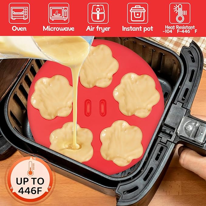 ZONBBEE Silicone Air Fryer Muffin Pan Egg Bite Mold for Oven Baking,1 pcs With 100bags Mini Muffin Tins Cups Cake Pan Tray for Air Fryer Liners Basket Accessories Baking Muffin Cakes Pancake Quiche