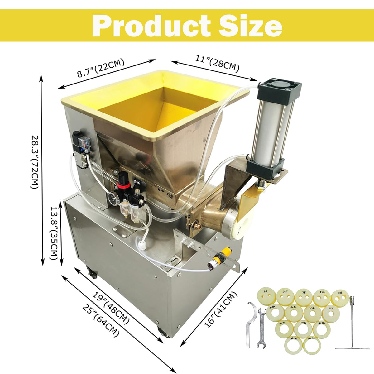 TECHTONGDA Commercial Dough Divider Electric Quantitative Dough Cutter 1-500g Pneumatic Dough Machine Pastry Dough Lump Spacer