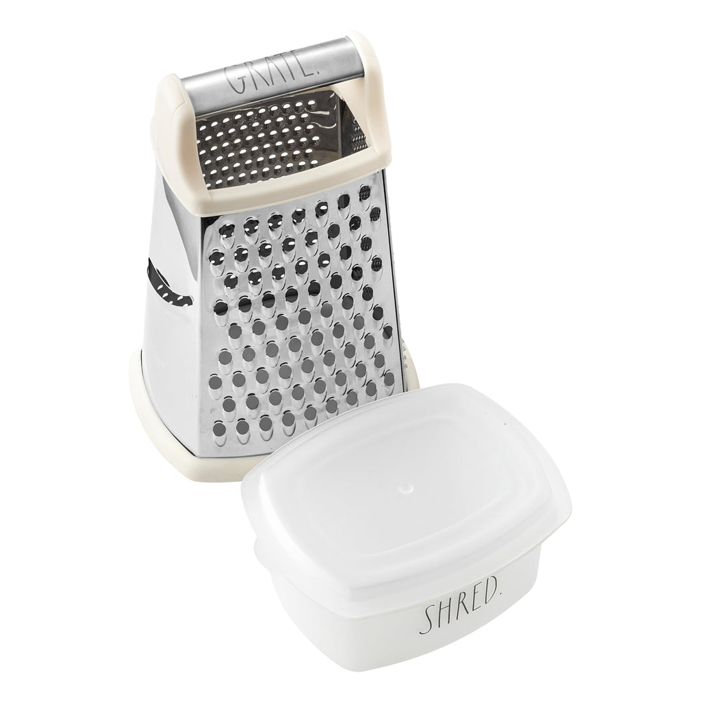 Rae Dunn Everyday Collection Multifunction Grater- Stainless Steel Grater and Zester for Cheese, Spices, Vegetables, Cream