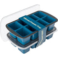 GORCI Ice Cube Tray For Freezer, 16 Large 1/2 Cub Cubes, Silicone Ice Trays For Freezer With Lid, Heavy-duty, Sturdy and Easy to Demold, Suitable for whisky, coffee, Herbs, Purees, 2-Pack